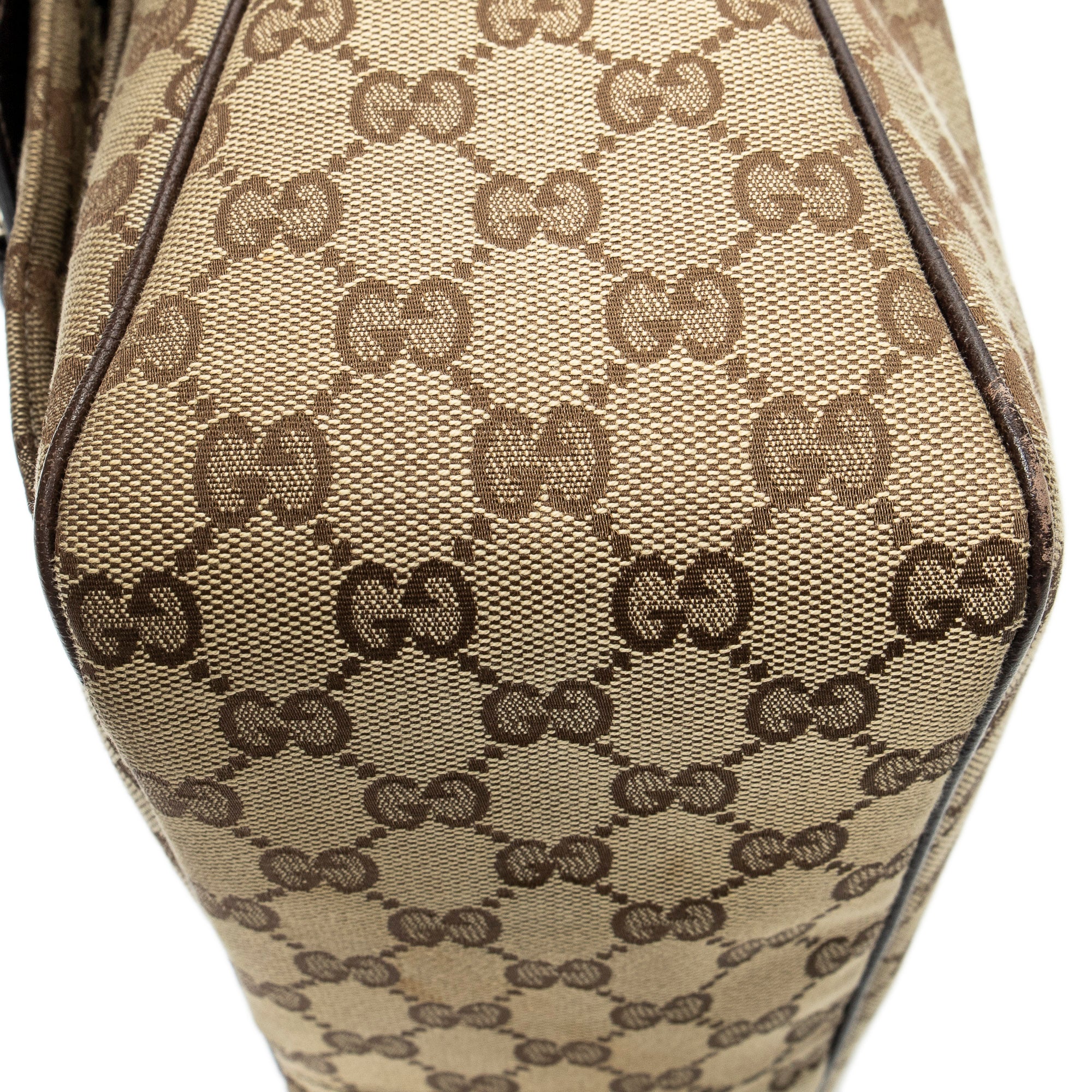 Shoulder Bag Medium Abbey Pocket Hobo Brown Monogrammed Canvas