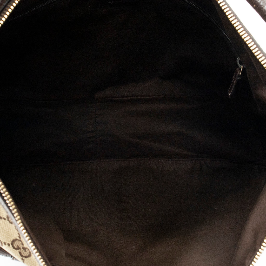 Shoulder Bag Medium Abbey Pocket Hobo Brown Monogrammed Canvas