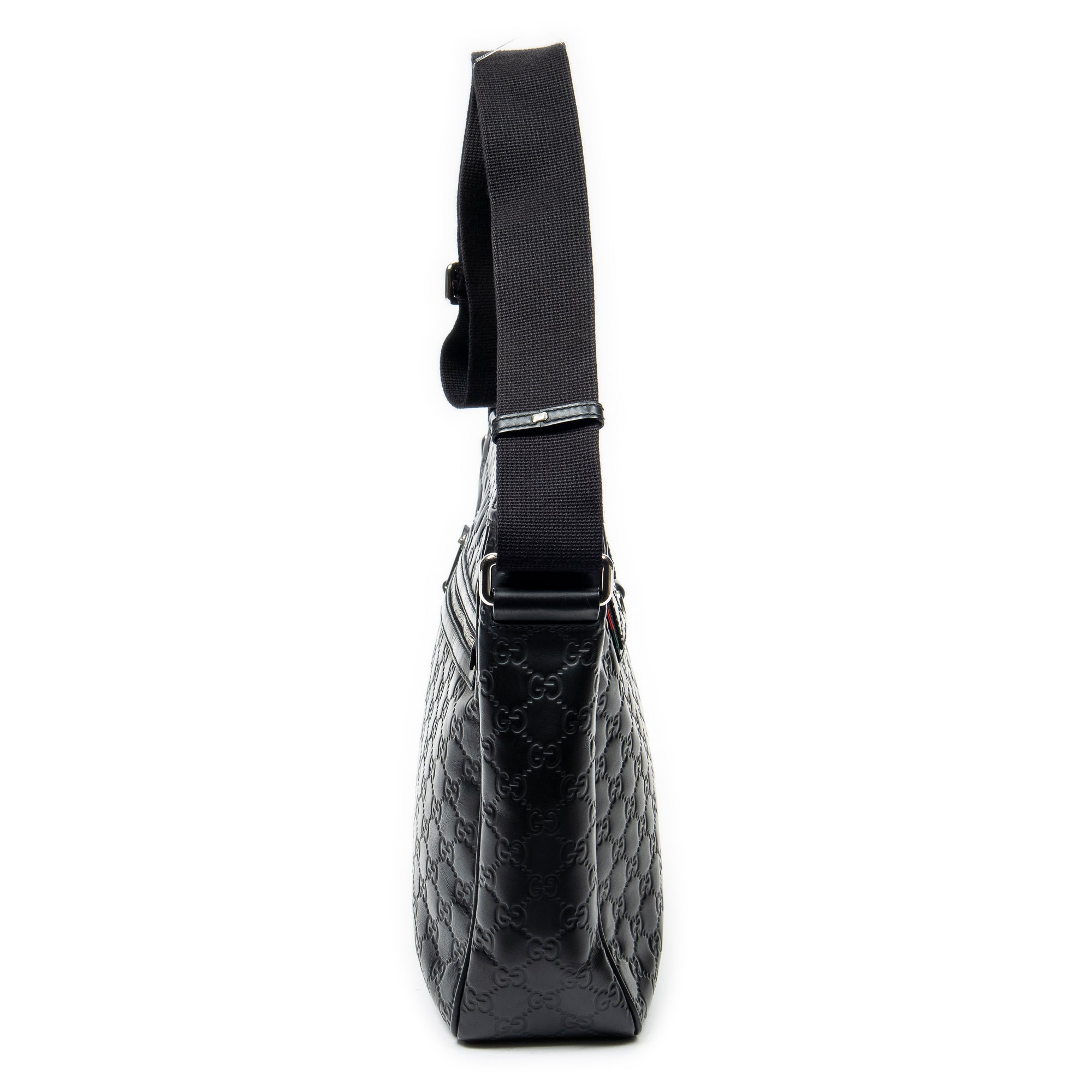 Bolso Bandolera Web Messenger Piel Guccissima Negra