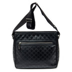 Shoulder Bag Web Messenger Black Guccissima Leather