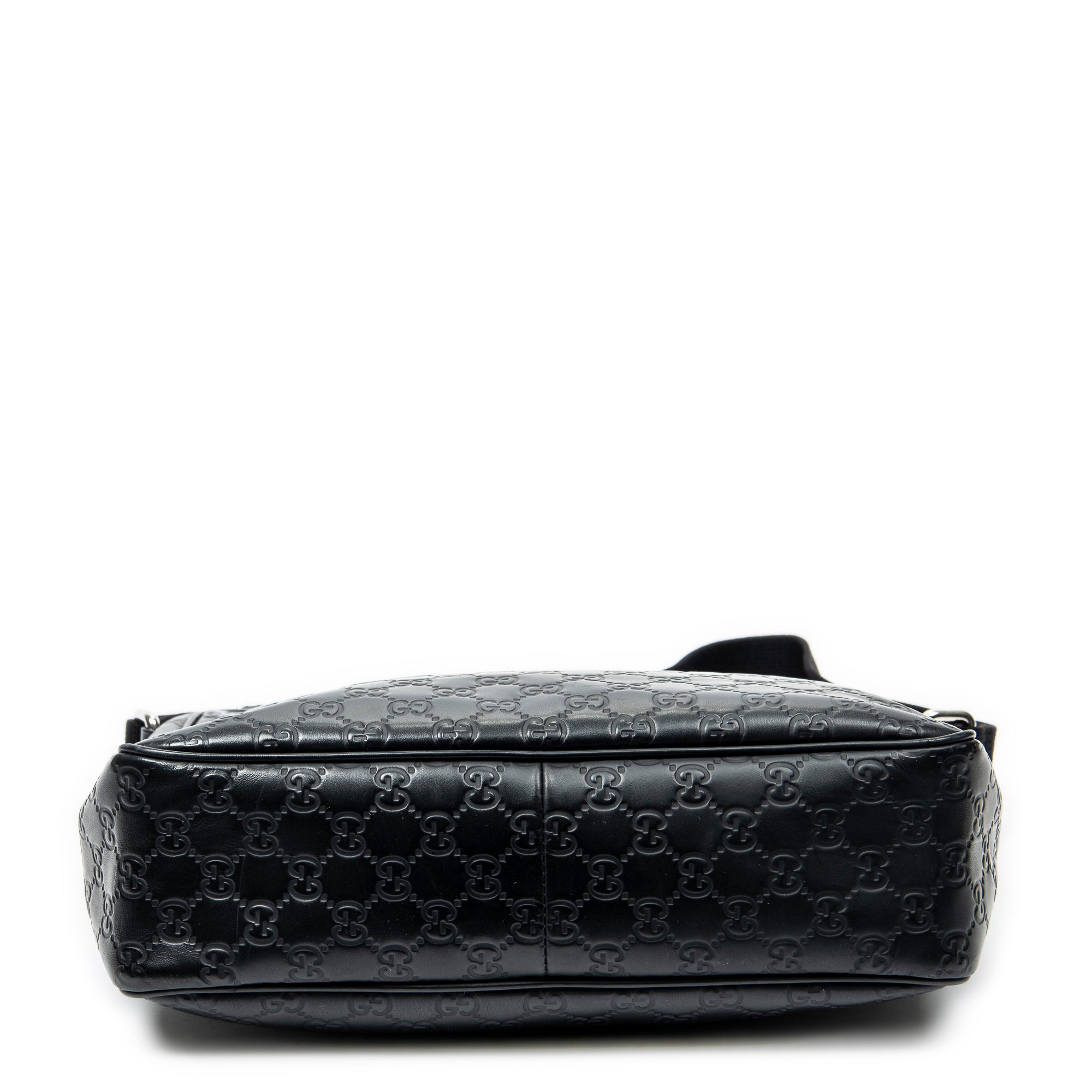 Shoulder Bag Web Messenger Black Guccissima Leather