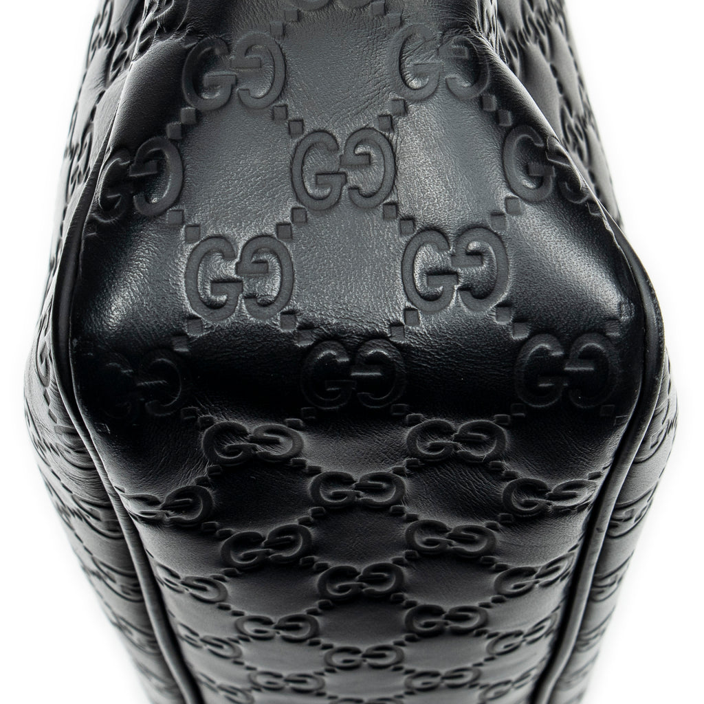Shoulder Bag Web Messenger Black Guccissima Leather