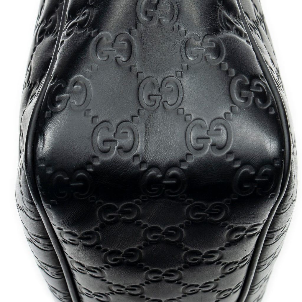 Shoulder Bag Web Messenger Black Guccissima Leather