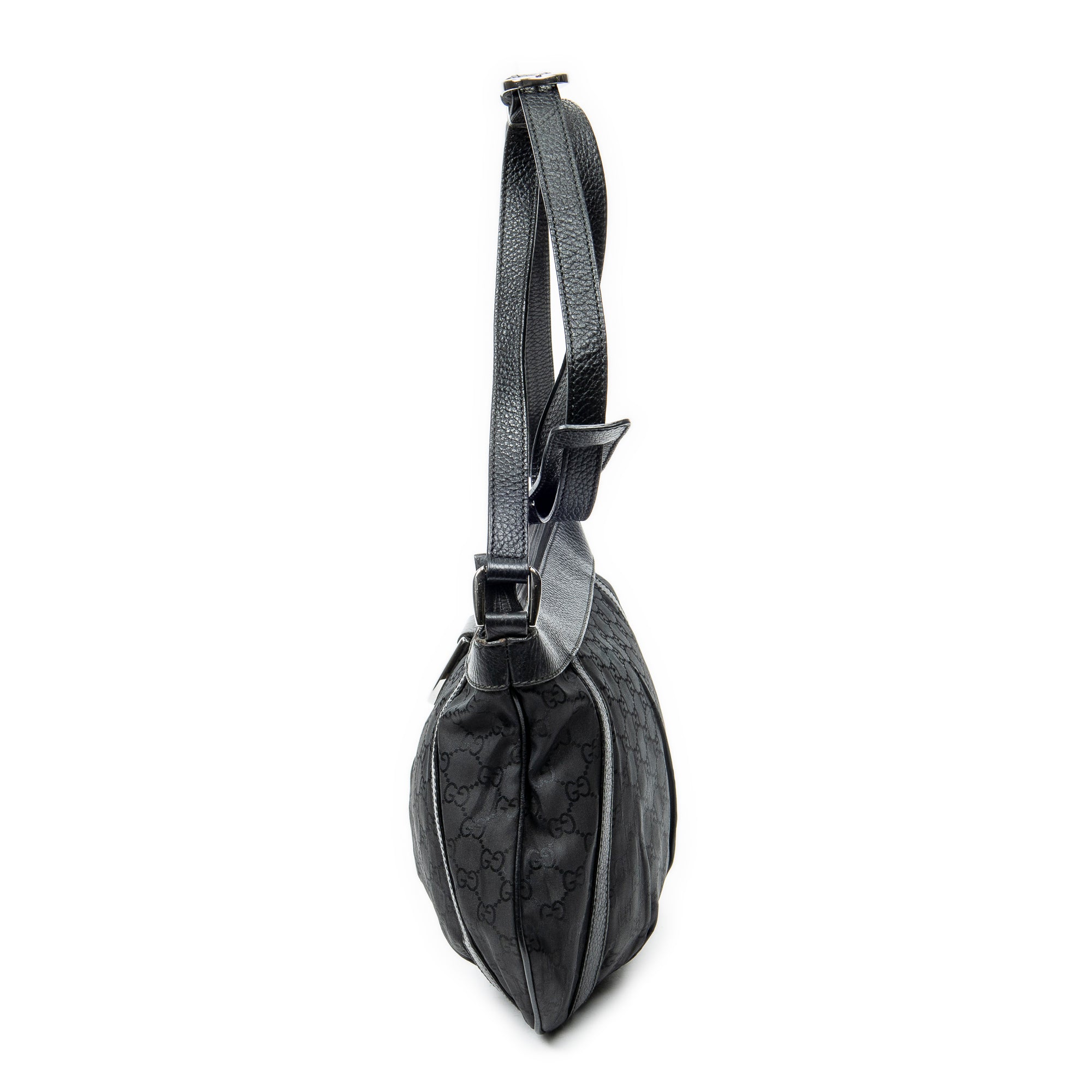 Shoulder Bag Small D-Ring Messenger Black Monogrammed Nylon Canvas