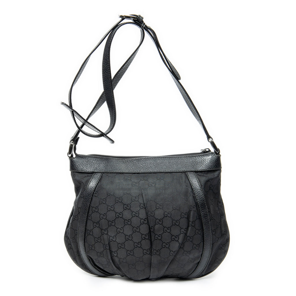 Shoulder Bag Small D-Ring Messenger Black Monogrammed Nylon Canvas