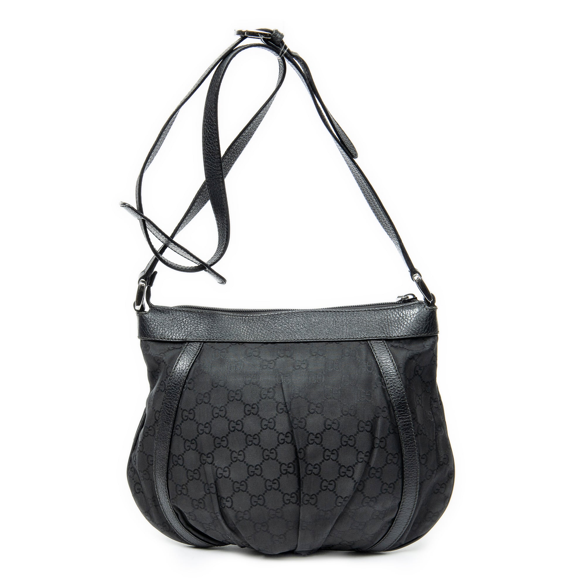 Shoulder Bag Small D-Ring Messenger Black Monogrammed Nylon Canvas
