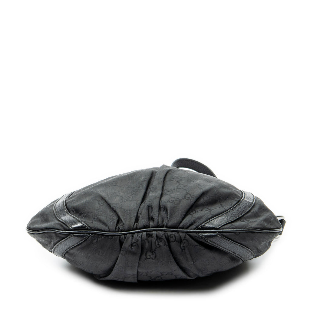 Shoulder Bag Small D-Ring Messenger Black Monogrammed Nylon Canvas