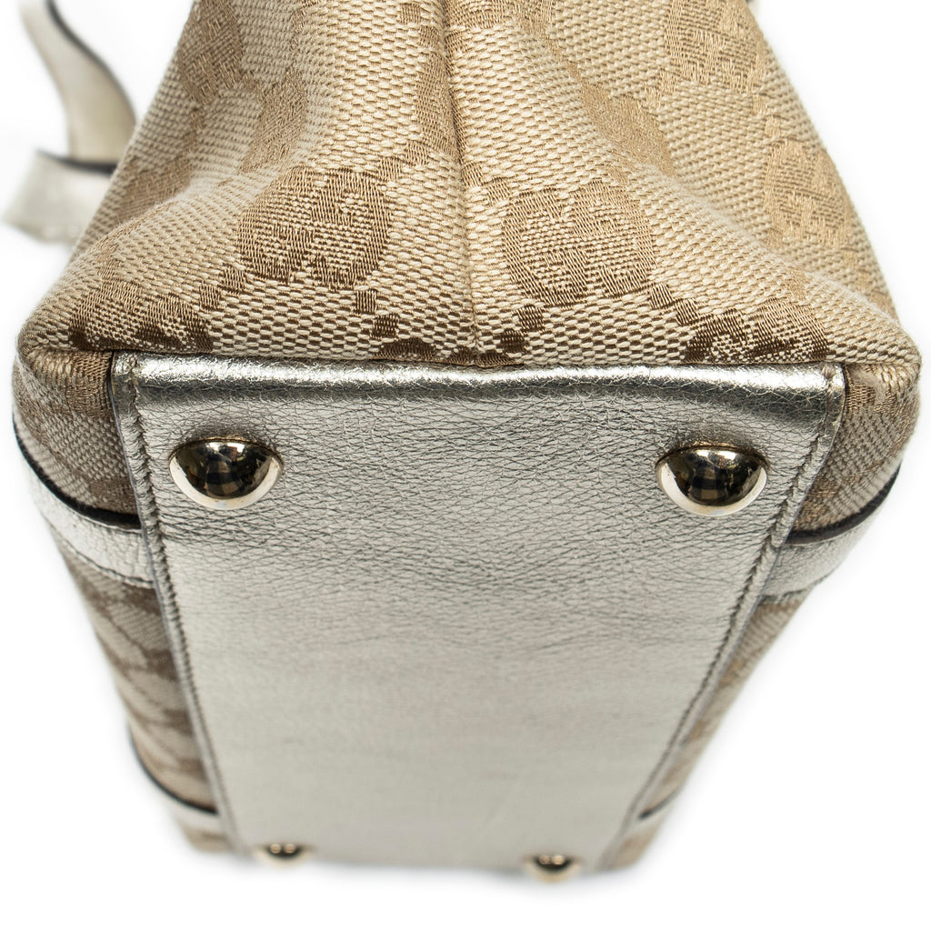 Handbag Mini Abbey Shopper Gold Monogrammed Canvas