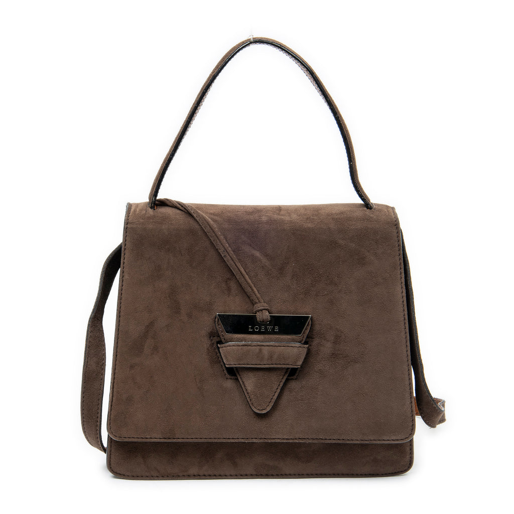 Shoulder Bag Vintage Barcelona Crossbody Brown Suede Leather