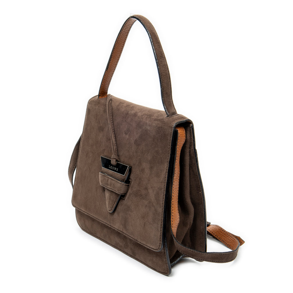 Shoulder Bag Vintage Barcelona Crossbody Brown Suede Leather