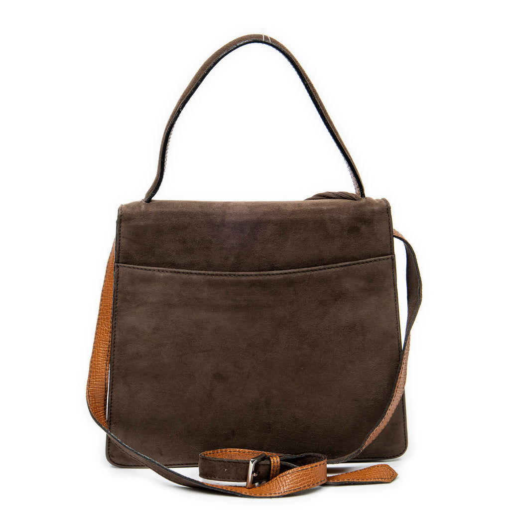 Shoulder Bag Vintage Barcelona Crossbody Brown Suede Leather