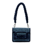 Shoulder Bag Velvet Tresse Crossbody Blue Denim Denim Canvas