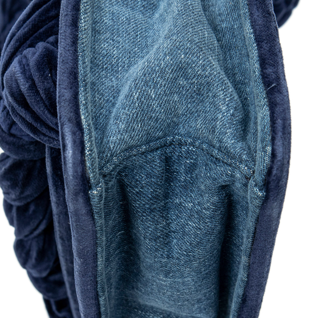 Shoulder Bag Velvet Tresse Crossbody Blue Denim Denim Canvas