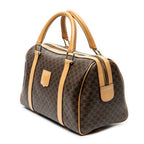 Handbag Vintage Small Boston Brown Macadam Coated Canvas