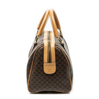 Handbag Vintage Small Boston Brown Macadam Coated Canvas