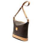 Shoulder Bag Zip Messenger Brown Macadam Coated Canvas