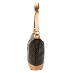 Shoulder Bag Zip Messenger Brown Macadam Coated Canvas