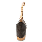Shoulder Bag Zip Messenger Brown Macadam Coated Canvas