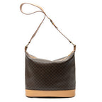 Shoulder Bag Zip Messenger Brown Macadam Coated Canvas