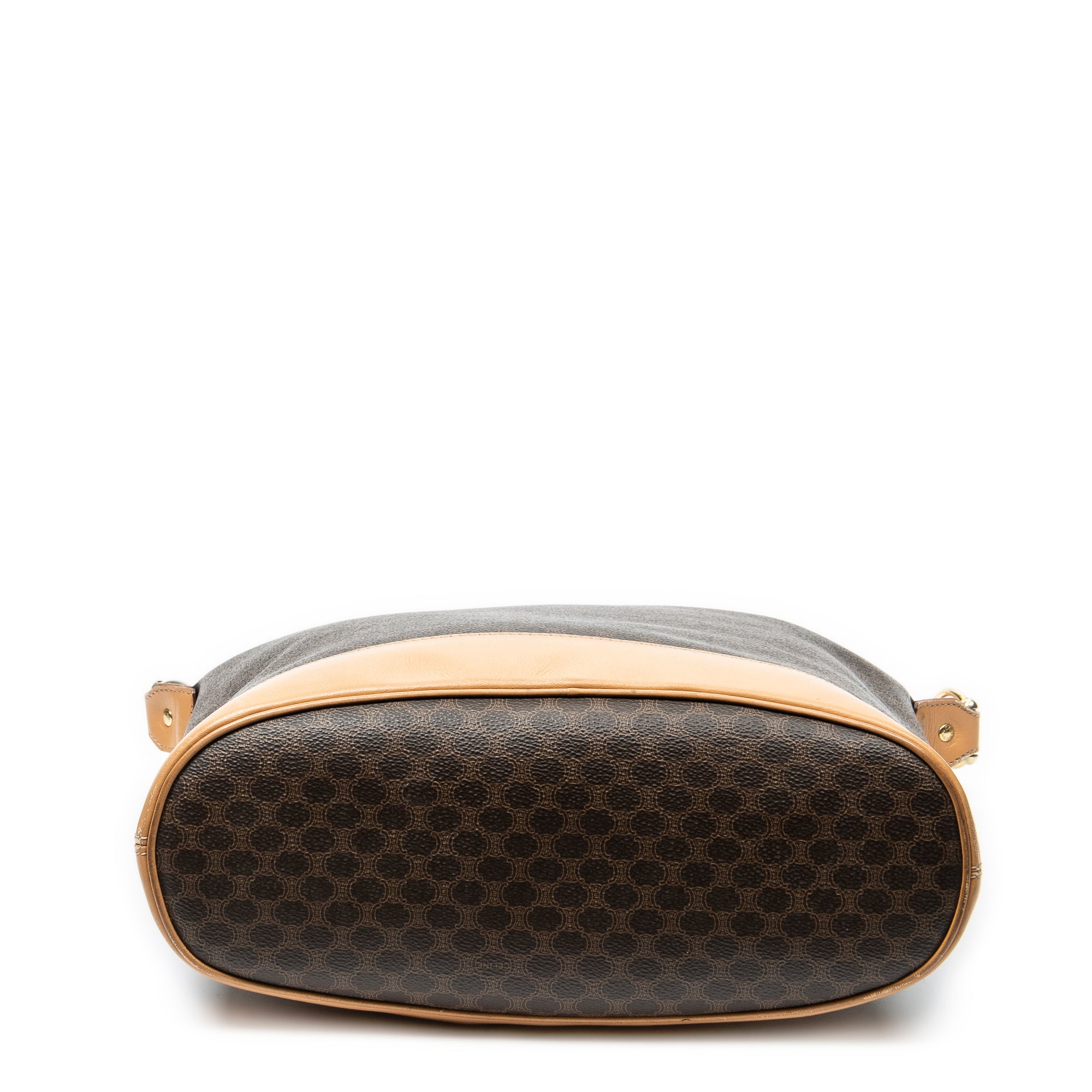 Shoulder Bag Zip Messenger Brown Macadam Coated Canvas