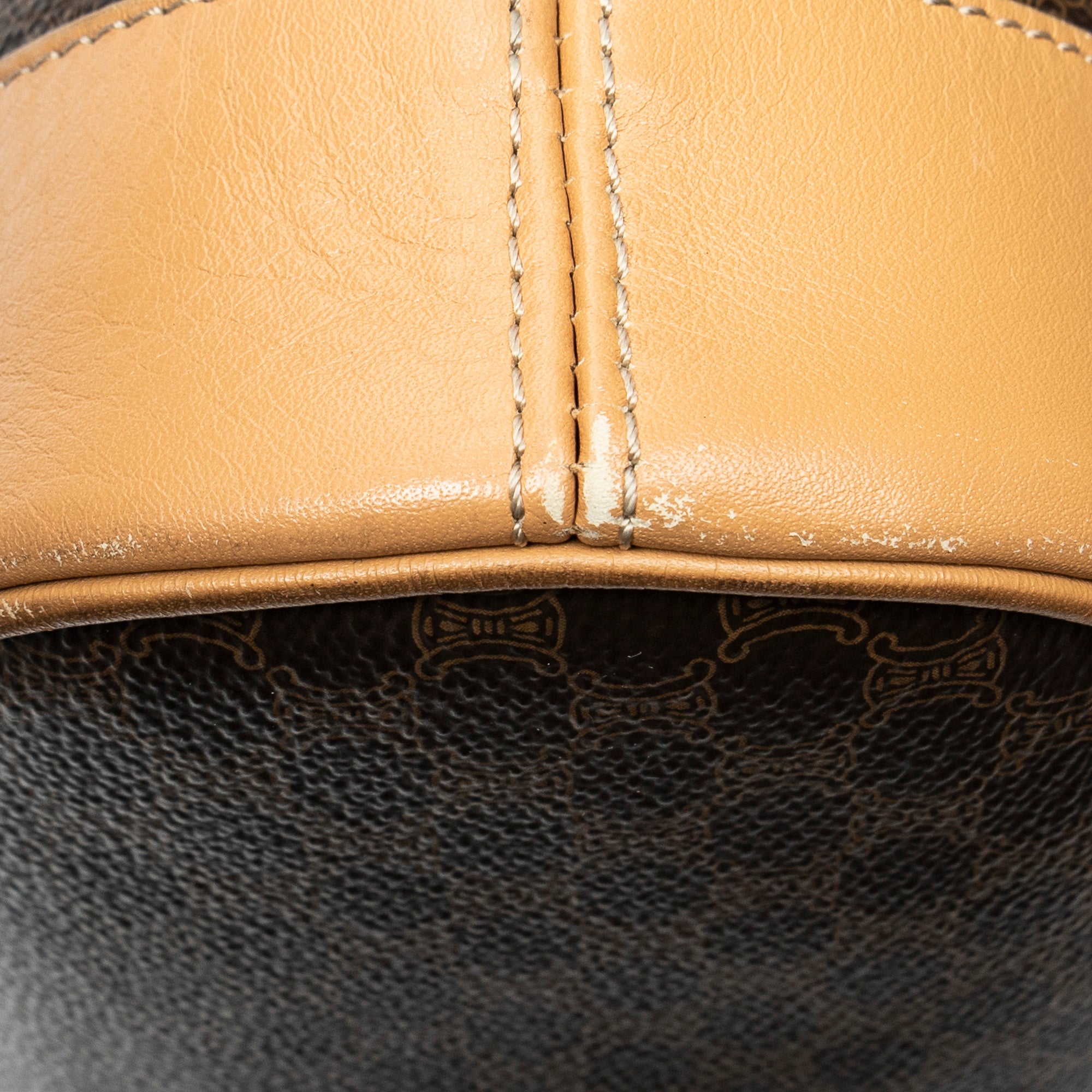 Shoulder Bag Zip Messenger Brown Macadam Coated Canvas