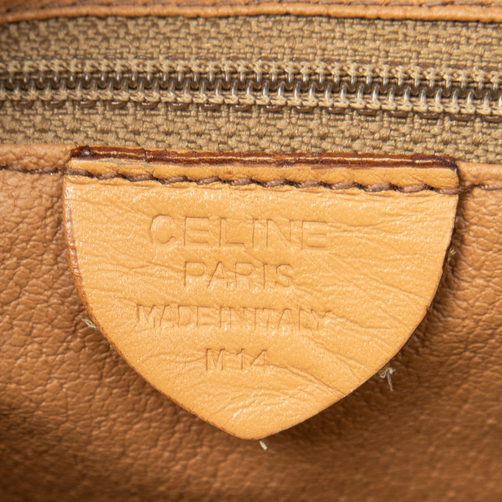 Shoulder Bag Zip Messenger Brown Macadam Coated Canvas