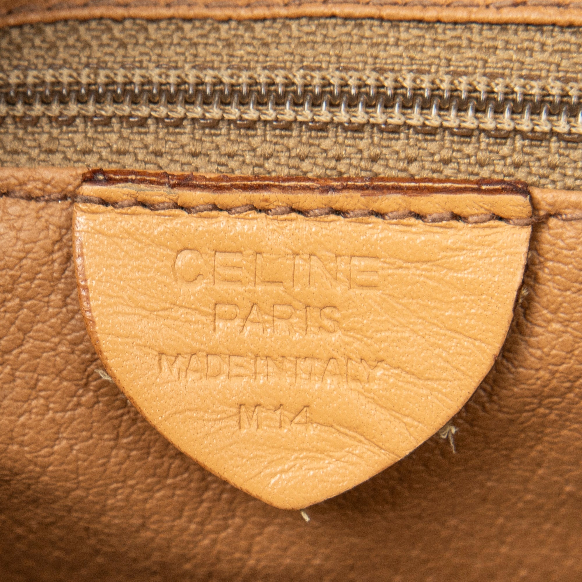 Shoulder Bag Zip Messenger Brown Macadam Coated Canvas