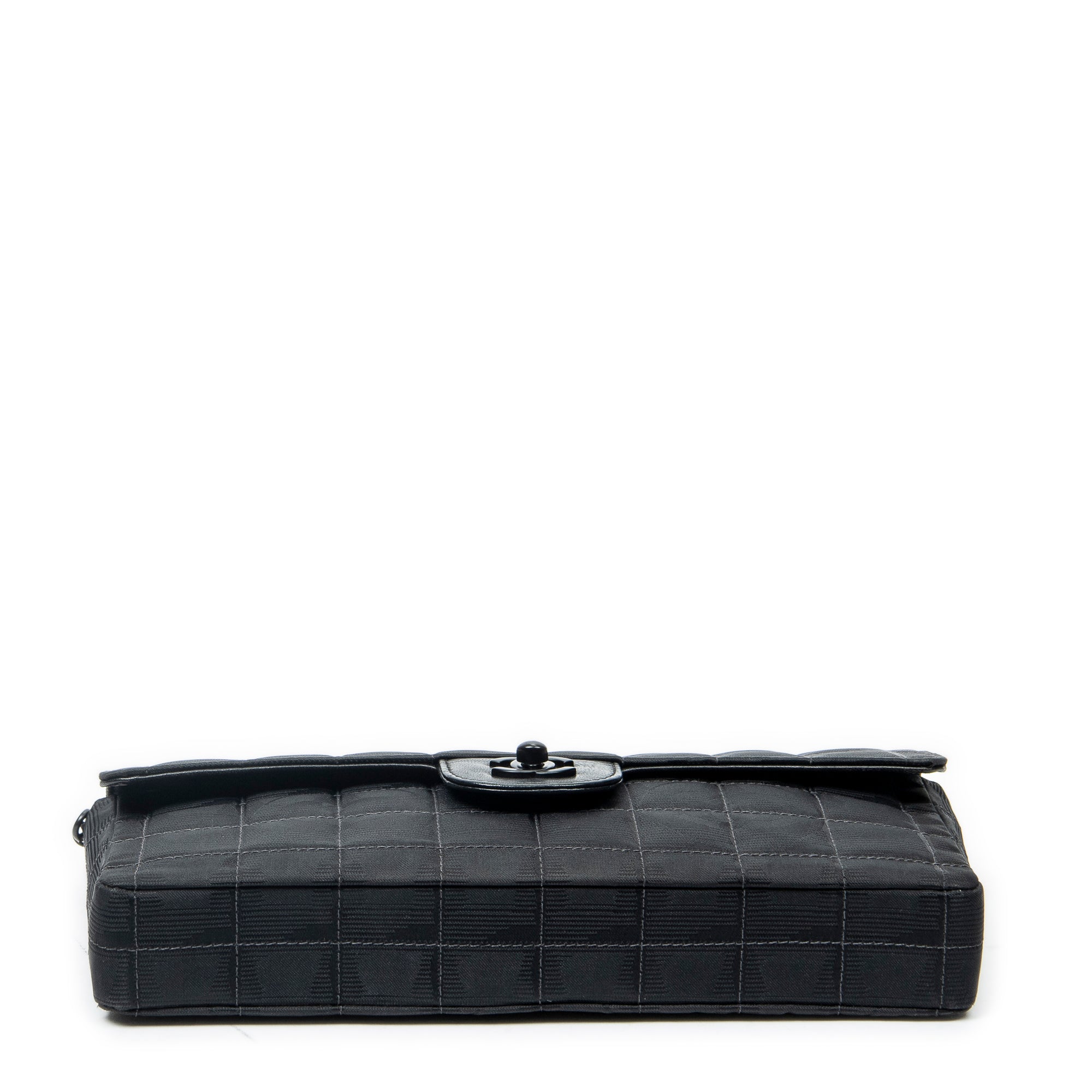 Bolso de hombro Este Oeste Chocobar Cadena Solapa Negro Travel Line Lona de Nylon