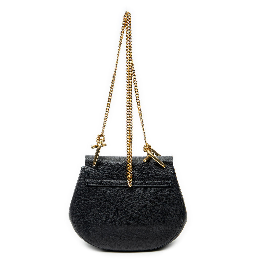 Shoulder Bag Mini Drew Black Grained Calfskin Leather