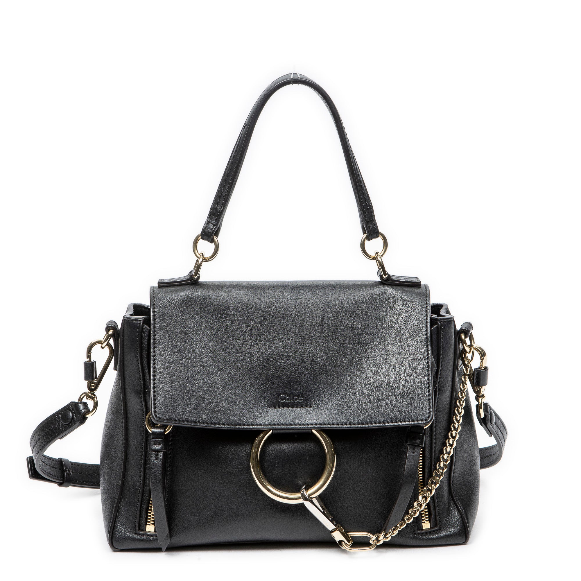 Shoulder Bag Small Faye Day Black Calfskin Leather