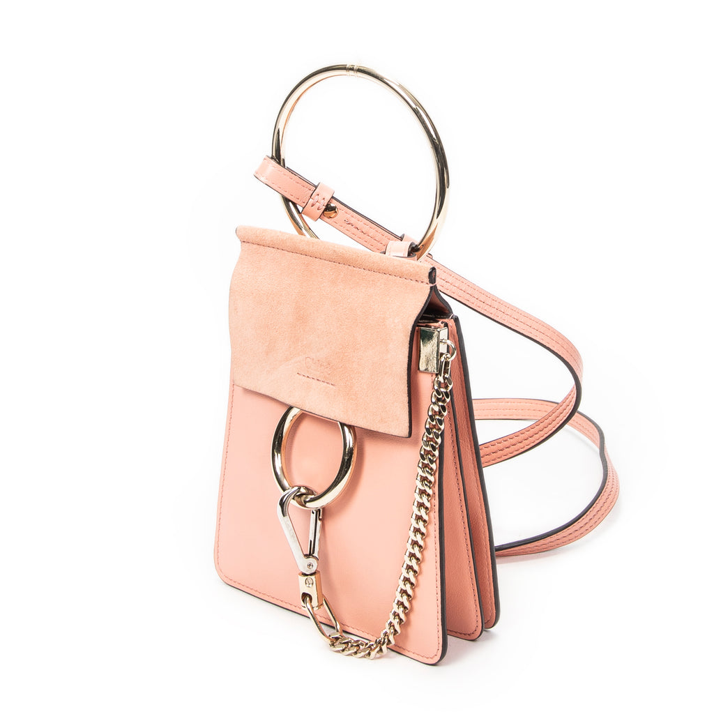 Shoulder Bag Small Faye Bracelet Bag Pink Calfskin Leather