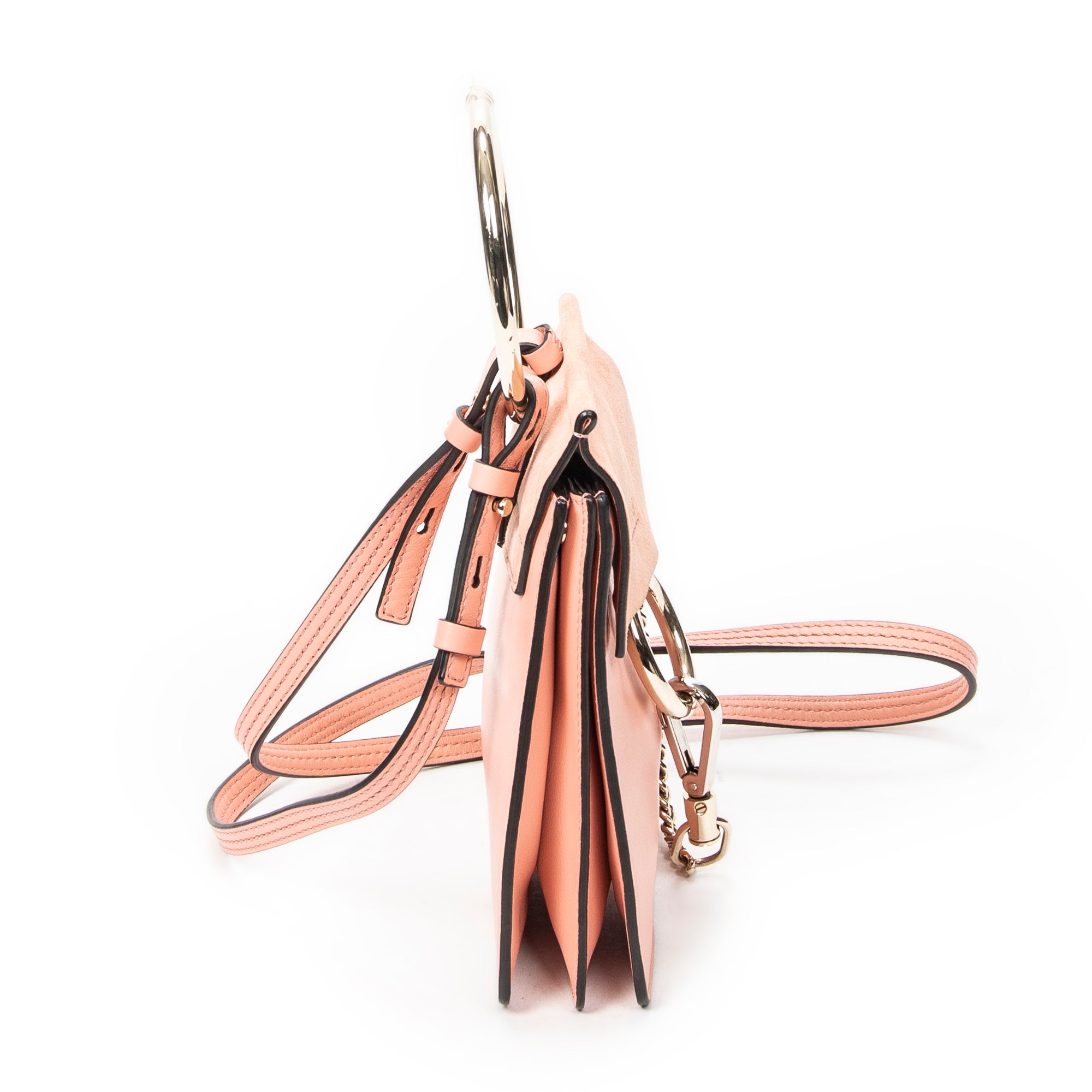 Shoulder Bag Small Faye Bracelet Bag Pink Calfskin Leather