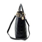 Shoulder Bag Large Lady Dior Zip Black Cannage Leather