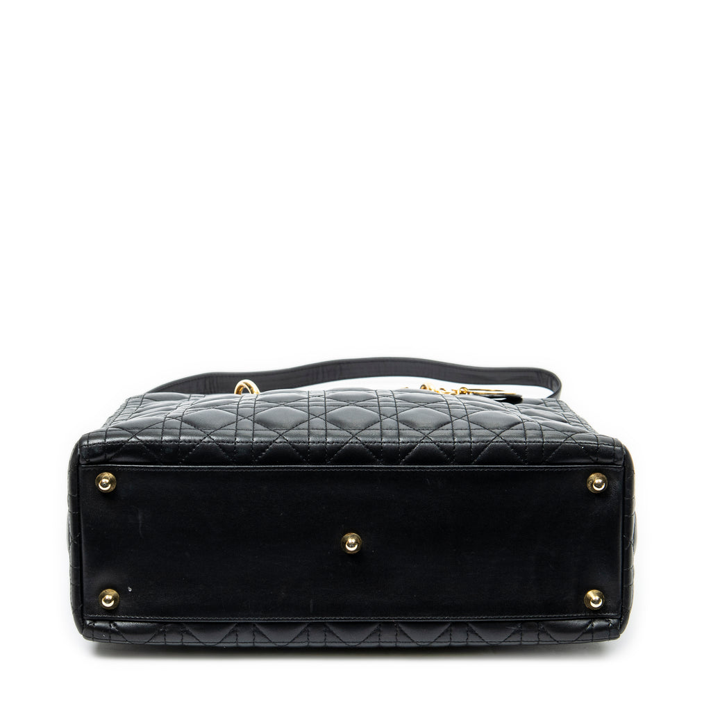 Shoulder Bag Large Lady Dior Zip Black Cannage Leather