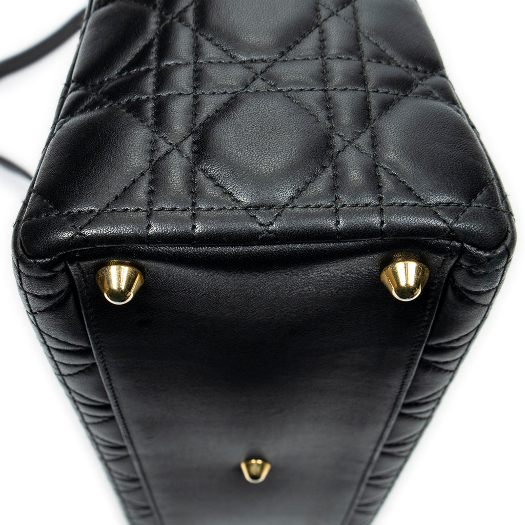 Shoulder Bag Large Lady Dior Zip Black Cannage Leather