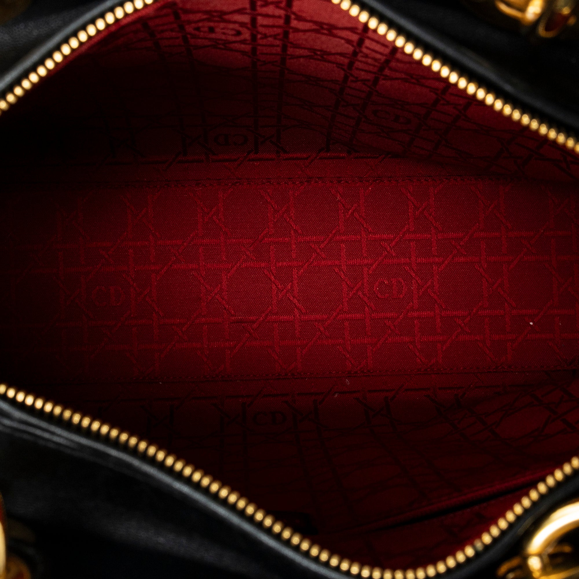 Shoulder Bag Large Lady Dior Zip Black Cannage Leather