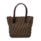 Shoulder Bag Large Open Tote Brown Zucca Canvas