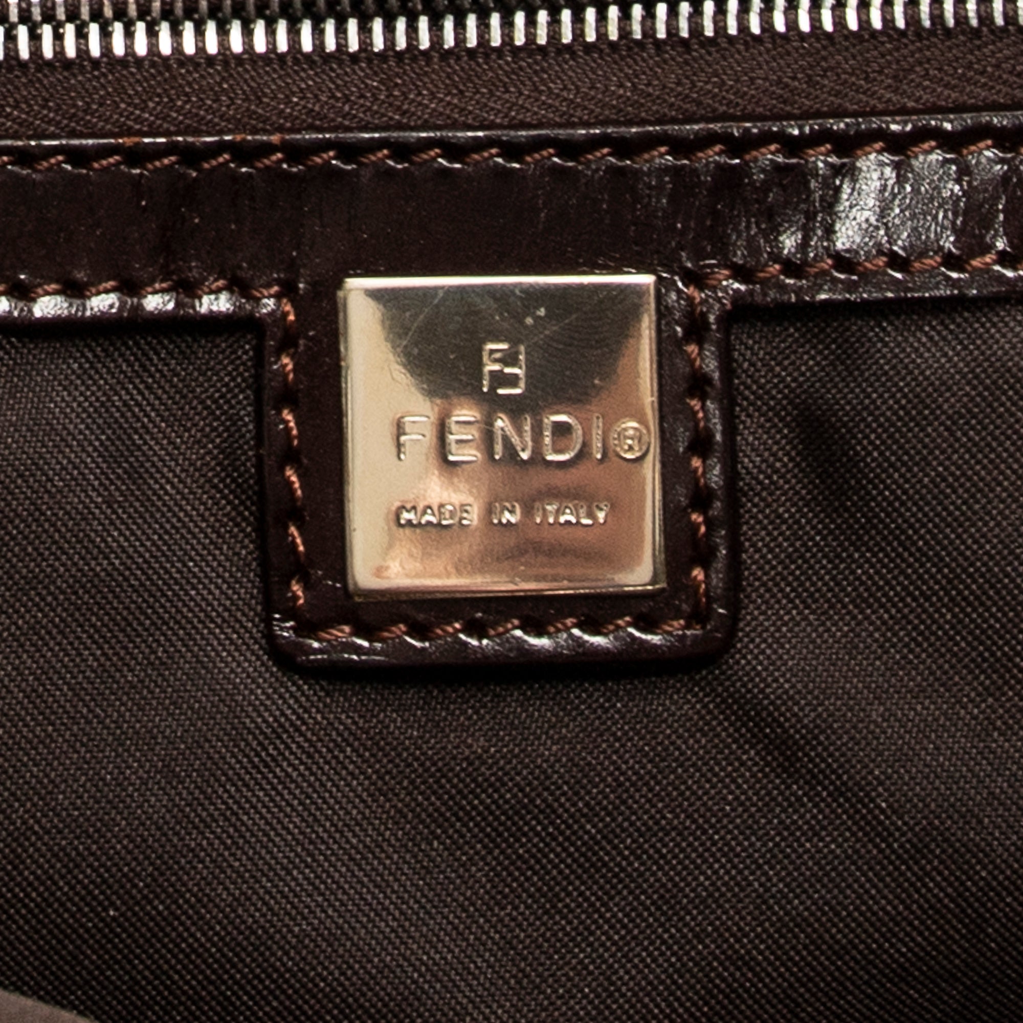 Shoulder Bag Large Open Tote Brown Zucca Canvas