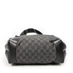 Shoulder Bag Vertical Zip Tote Black Monogrammed Denim Canvas