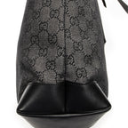 Shoulder Bag Vertical Zip Tote Black Monogrammed Denim Canvas