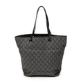 Shoulder Bag Tall Tote Black Monogrammed Denim Canvas