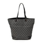 Shoulder Bag Tall Tote Black Monogrammed Denim Canvas