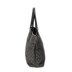 Shoulder Bag Tall Tote Black Monogrammed Denim Canvas