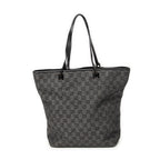 Shoulder Bag Tall Tote Black Monogrammed Denim Canvas