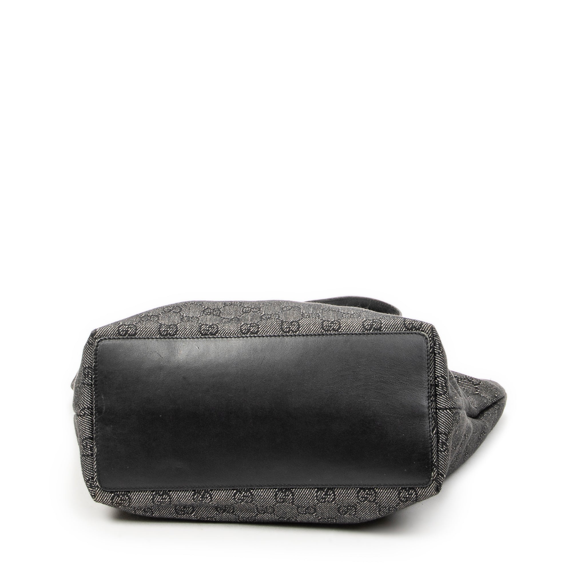 Shoulder Bag Tall Tote Black Monogrammed Denim Canvas