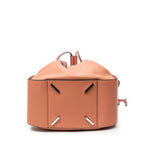 Shoulder Bag Small Drawstring Hammock Salmon Pink Grained Calfskin Leather