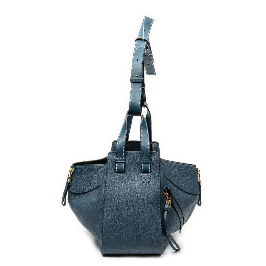 Shoulder Bag Small Hammock Navy Calfskin Leather