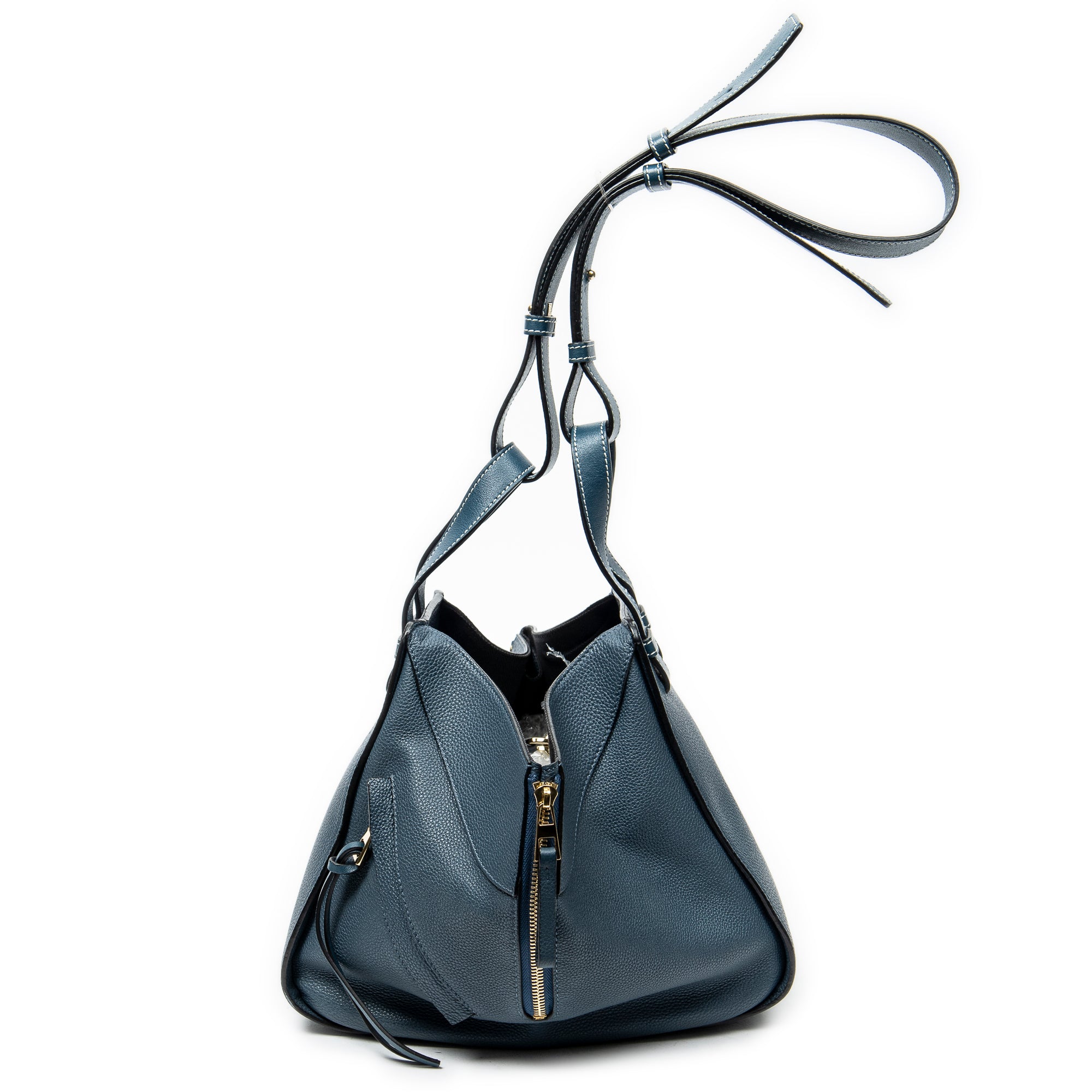 Shoulder Bag Small Hammock Navy Calfskin Leather