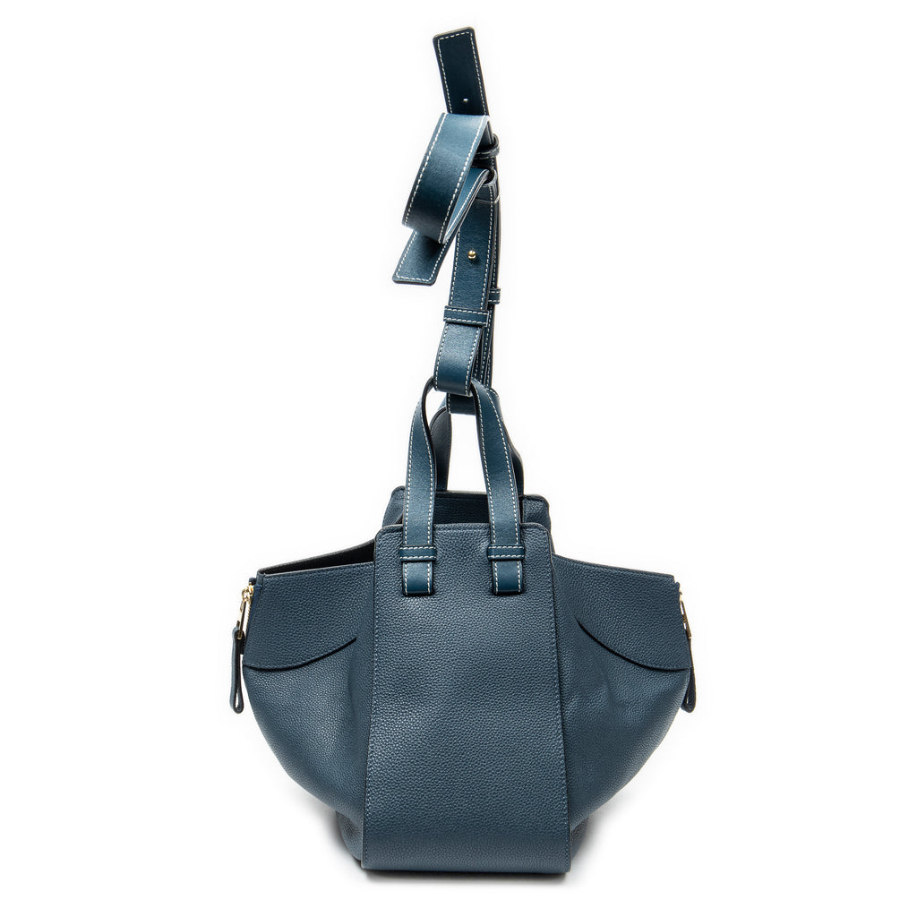 Shoulder Bag Small Hammock Navy Calfskin Leather