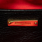 Shoulder Bag Double Zip Camera Crossbody Red Goatskin Leather